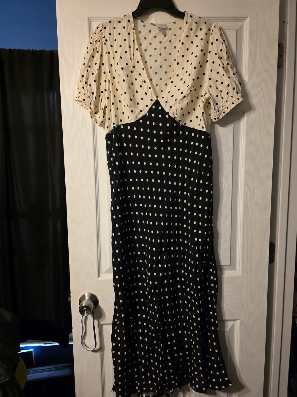 a new day Black & Cream Polka Dot Midi Dress